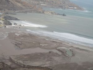 Vista aérea de Chañaral después del aluvión